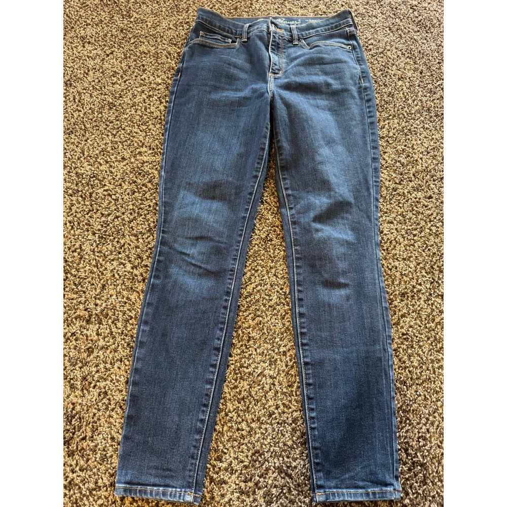 Eddie Bauer Womens 6 High Rise Skinny Jeans Slightly Curvy Dark Wash Denim